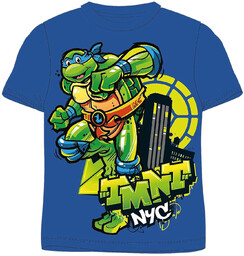 Granatowy t-shirt chłopięcy do przedszkola bawełna Turtles