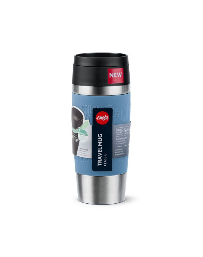 Emsa TRAVEL MUG Classic Thermo Mug blue/stainless steel, 0.36 liters