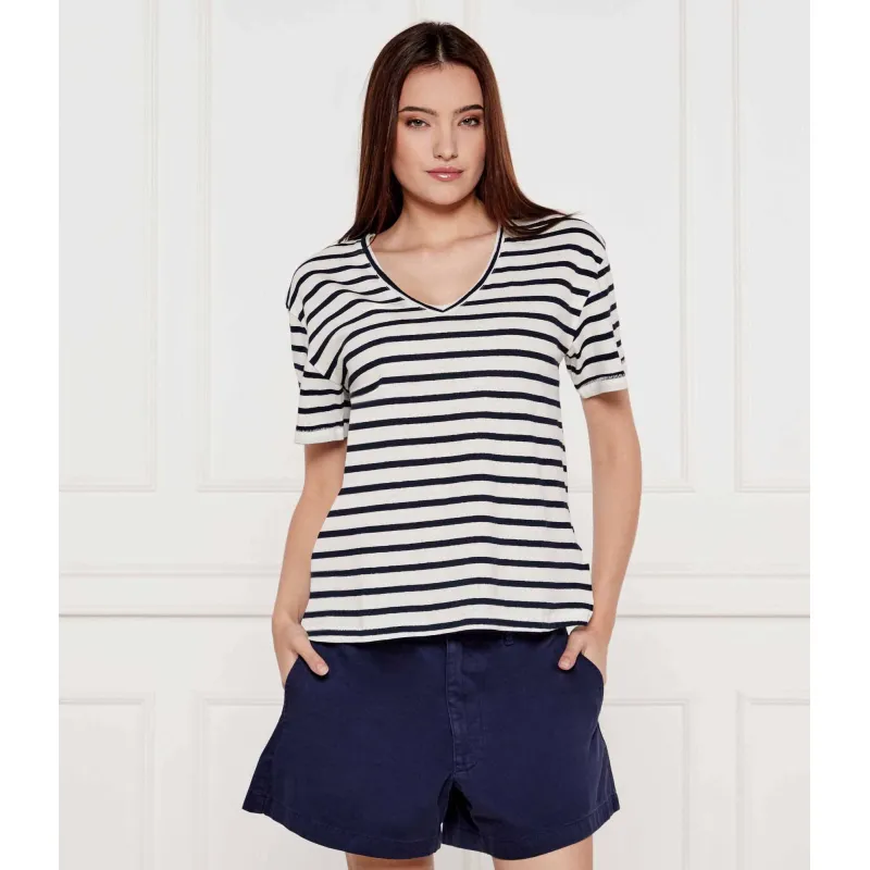 Tommy Hilfiger T-shirt | Loose fit | z dodatkiem lnu