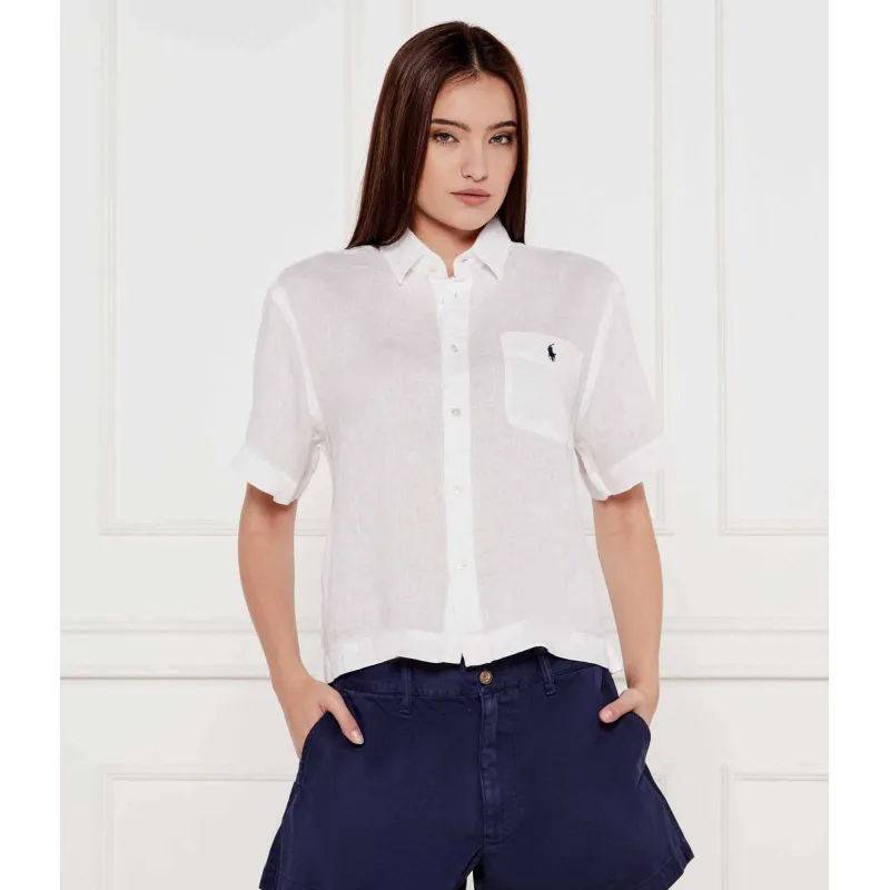 POLO RALPH LAUREN Lniana koszula SAYNA Cropped Fit