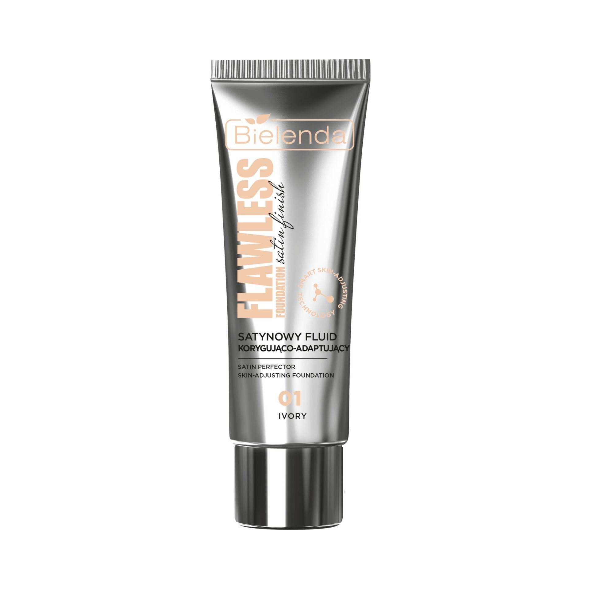 Bielenda Flawless Foundation Satynowy Fluid Korygująco-Adaptujący 01 Ivory