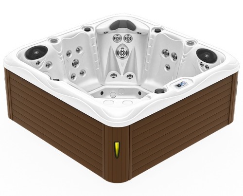 HYDROSAN - Wanna SPA Jacuzzi ogrodowe z hydromasażem 5-osobowa 200x200 cm 230V BIAŁA PERŁA OBUDOWA KAWA SPA752