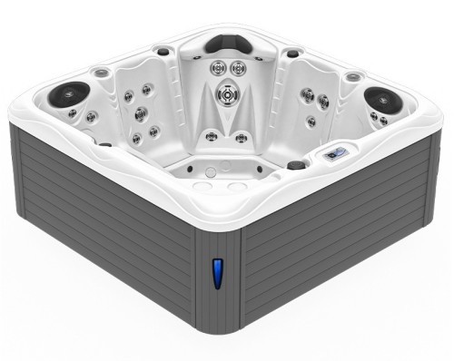 HYDROSAN - Wanna SPA Jacuzzi ogrodowe z hydromasażem 5-osobowa 200x200 cm 230V BIAŁA PERŁA OBUDOWA SZARA SPA752