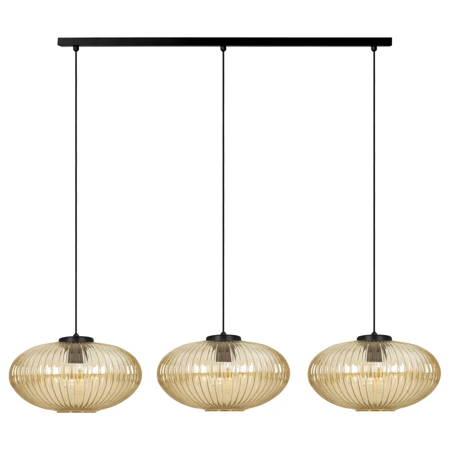 Wisząca lampa z ryflowanymi kloszami beżowa Z0-N22
