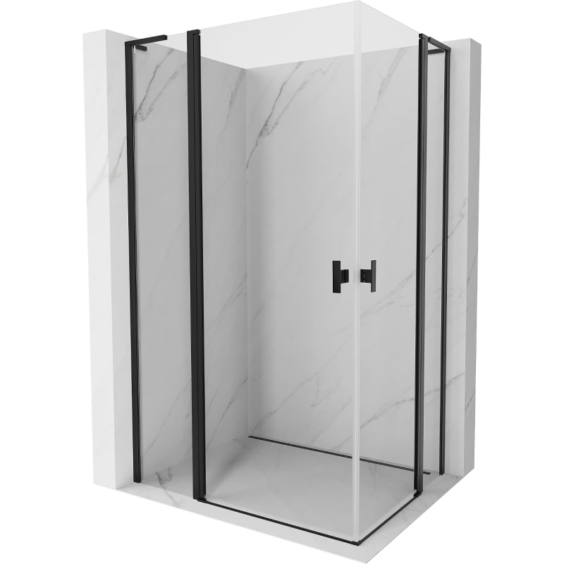 Mexen Mist L Duo kabina prysznicowa uchylna 115 x 100 cm, transparent, czarna - 8A4L-115-100-70-00