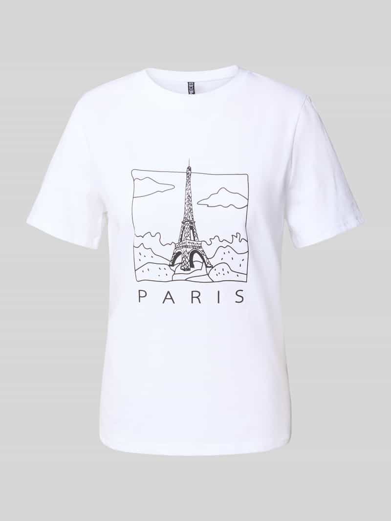 T-shirt o kroju regular fit z czystej bawełny model ‘MARIA’