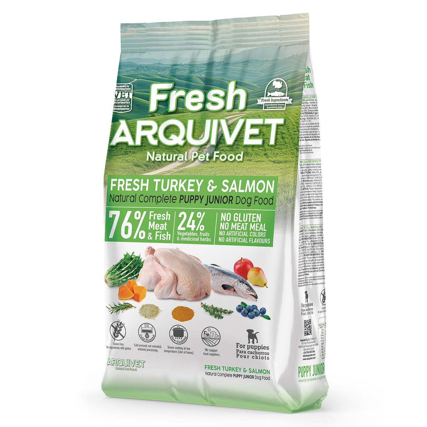 ARQUIVET Fresh Puppy Junior Półwilgotna karma dla szczeniąt Indyk i łosoś 2,5 kg -