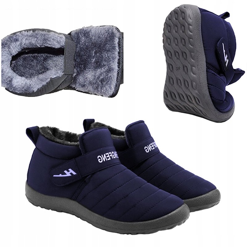 BUTY ZIMOWE OCIEPLANE ŚNIEGOWCE WODOODPORNE GRANAT TRAPERY BOTKI ZA KOSTKĘ