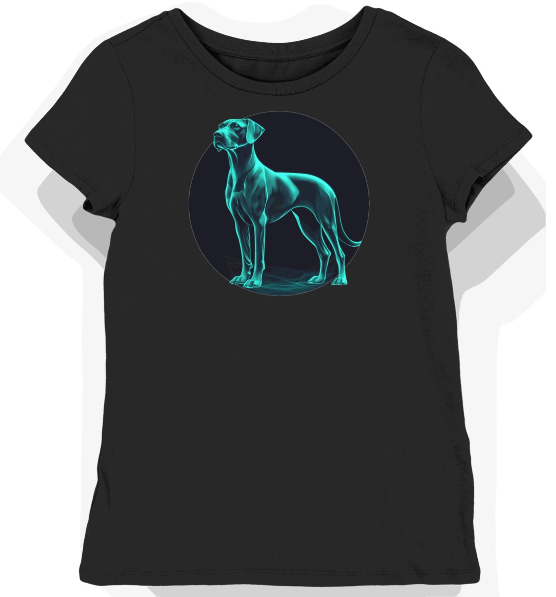Koszulka damska czarna z nadrukiem psa Rhodesian Ridgeback XL