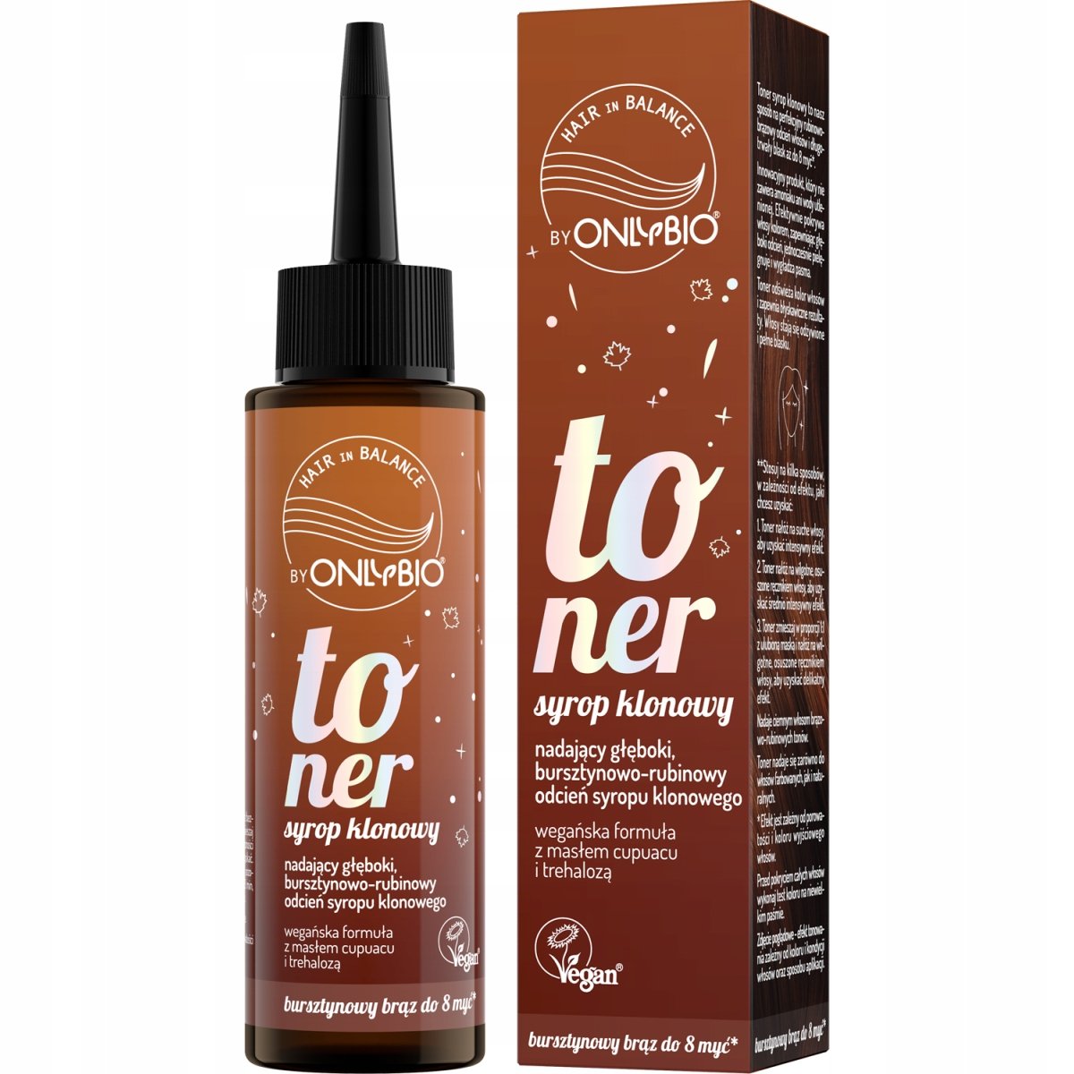 OnlyBio, Toner Do Włosów Syrop Klonowy Bursztynowo Rubinowy Odcień, 100ml