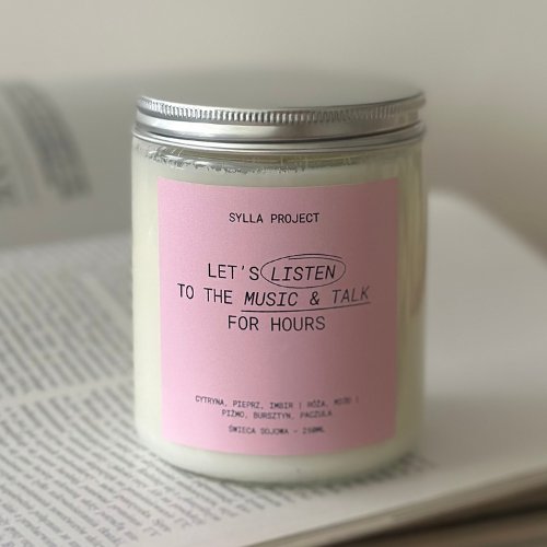 Świeca Sojowa 250 ml - Let’s listen to the music and talk for hours