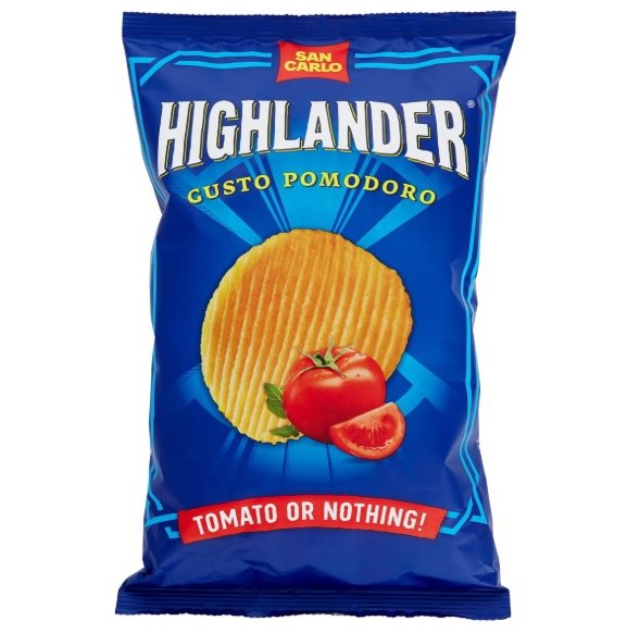 Włoskie Chipsy pomidorowe ketchup Highlander Tomato 130g - San Carlo