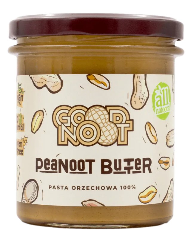 GOOD NOOT Pasta Orzechowa 100% PEANOOT BUTTER 300g – Bez Cukru, Wegańska
