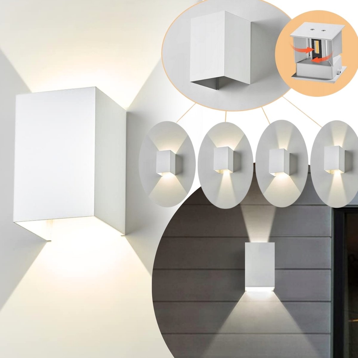 Kinkiet Zewnętrzny Lampa Biała Elewacyjna Ścienna Ogrodowa IP65 Led 4000K