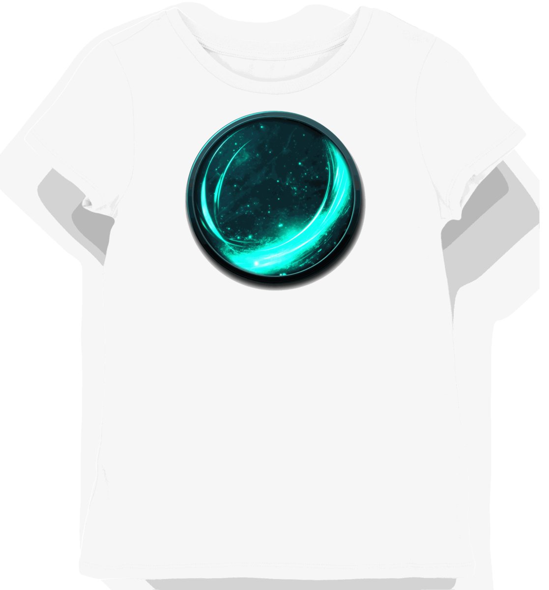 Koszulka damska biała z nadrukiem świecącego znaku e-sportowego L