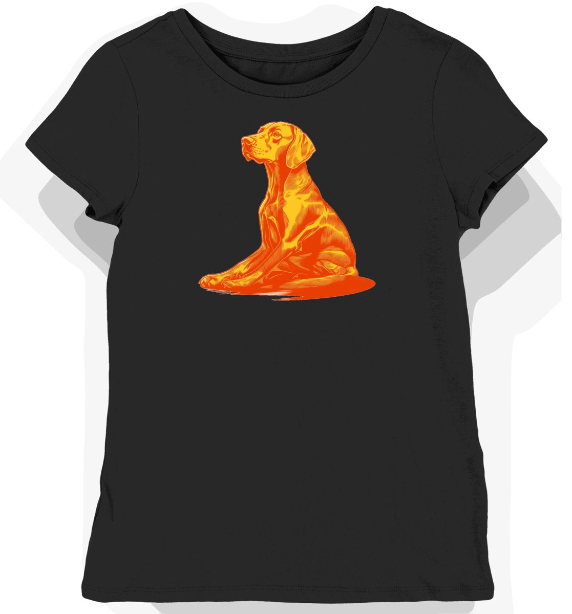 Koszulka damska czarna z nadrukiem psa sportowego M