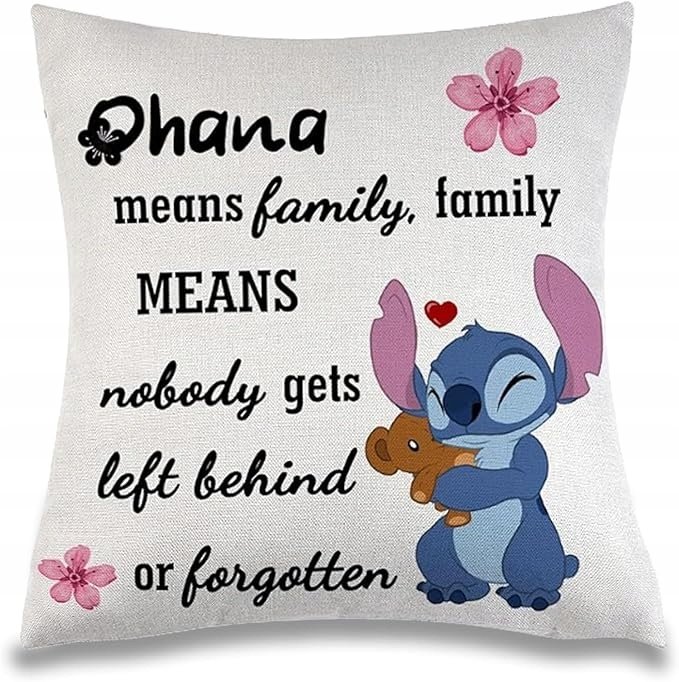 POSZEWKA 45x45 STITCH OHANA WELUROWA DEKORACYJNA OZDOBNA DZIECIĘCA SZARA