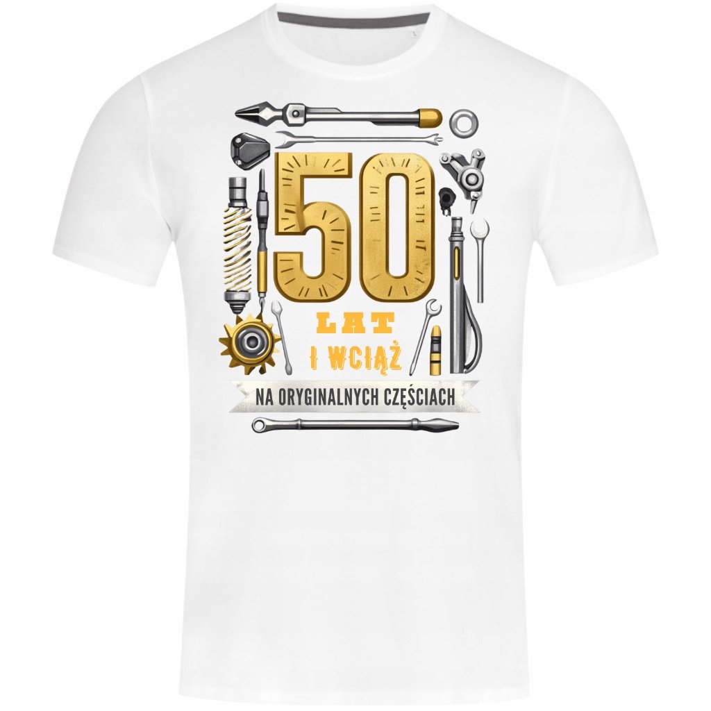 Koszulka męska prezent na urodziny 50 Lat i Wciąż na Oryginalnych Częściach