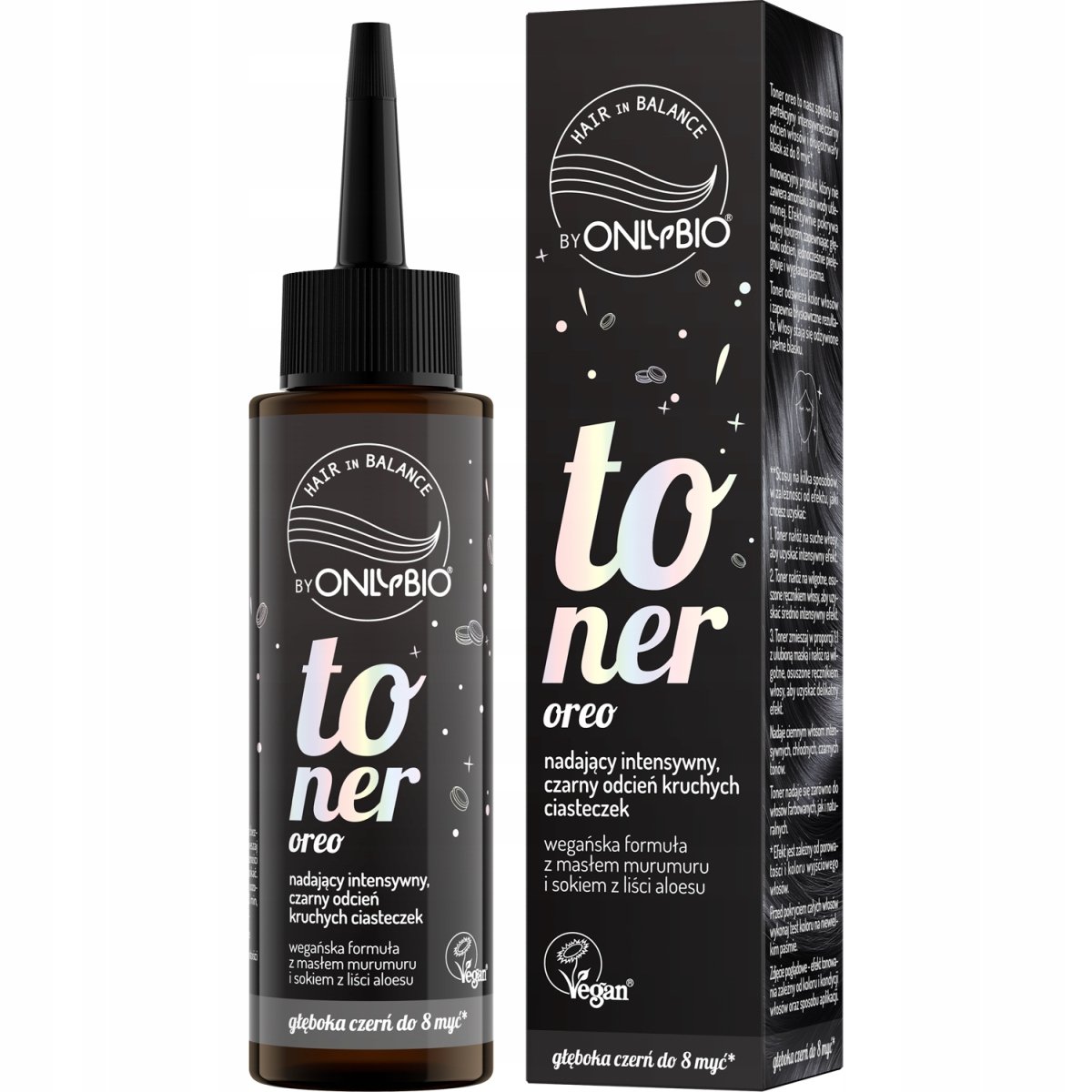 OnlyBio, Toner Do Włosów, Intensywny Czarny Odcień, 100ml