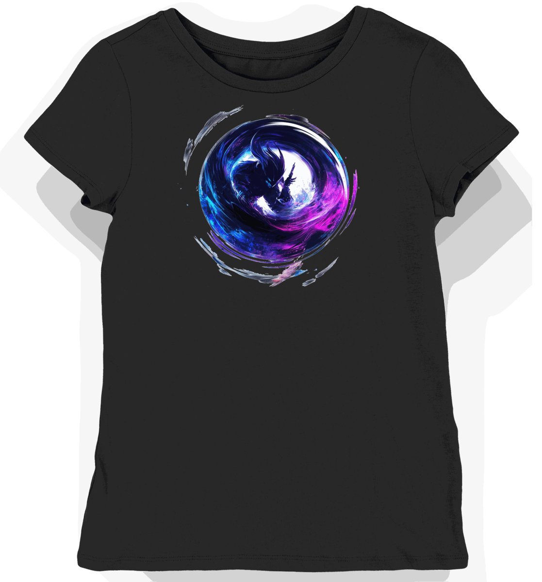 Koszulka damska czarna z motywem esportowym L