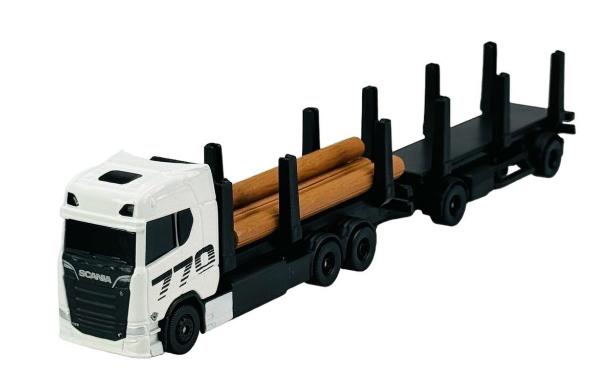 MAISTO SCANIA 770S + PRZYCZEPA DO TRANSPORTU DREWNA 22cm 11682