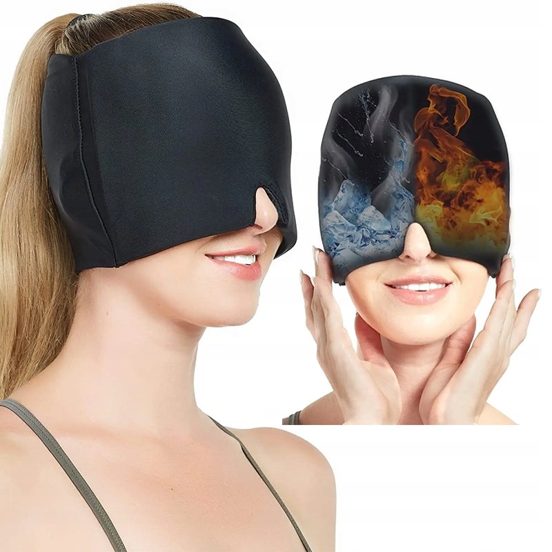 CZAPKA ŁAGODZĄCA MIGRENĘ KOMPRES NA BÓL GŁOWY ŻELOWY CHŁODZĄCY OKŁAD MASKA