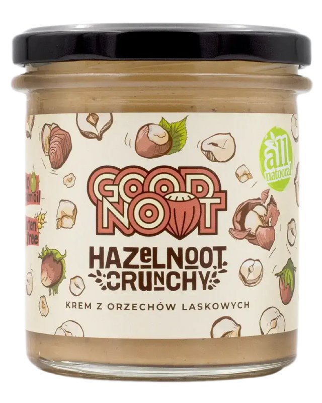 Krem z Orzechów Laskowych HAZELNOOT CRUNCHY 300g – Chrupiący, Bez Oleju Palmowego