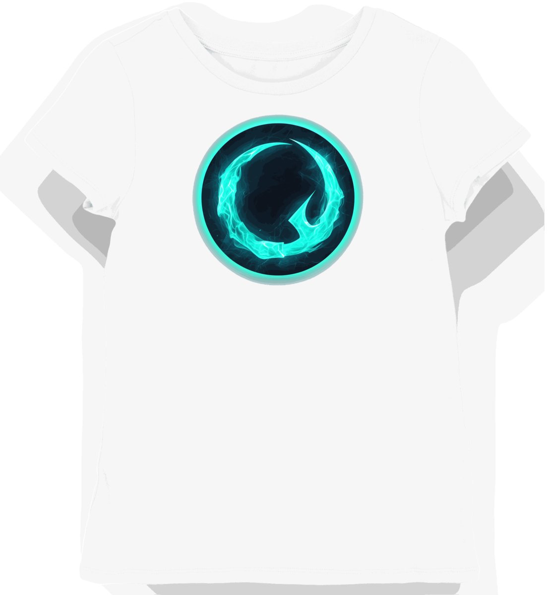 Koszulka damska biała z grafiką esportową w odcieniu teal XXL