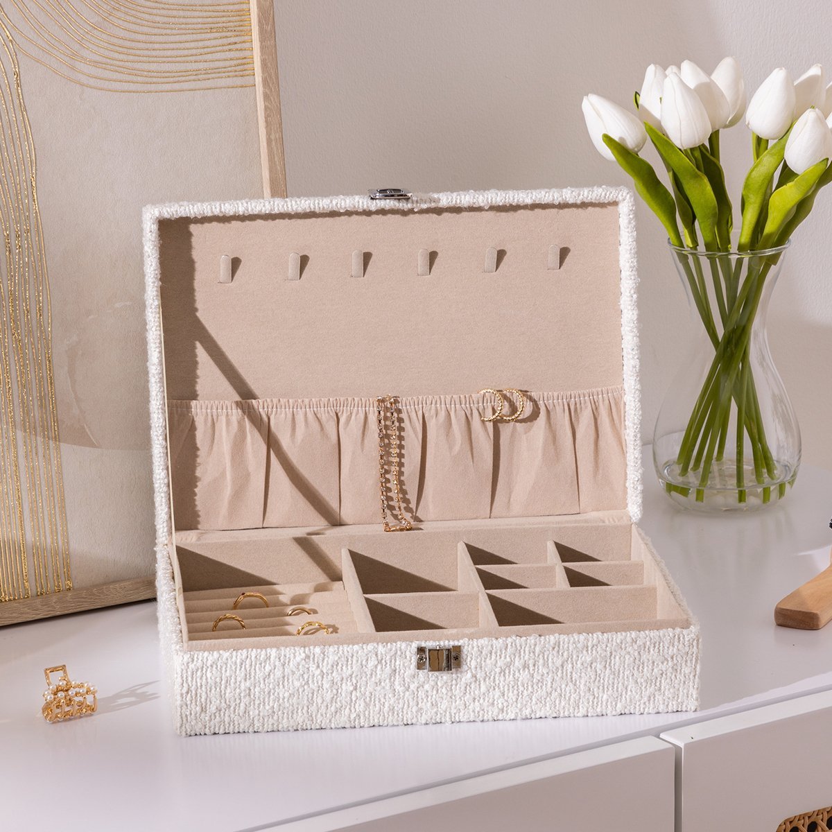 Szkatułka na biżuterię boucle LOE, 28 x 19 x 7 cm