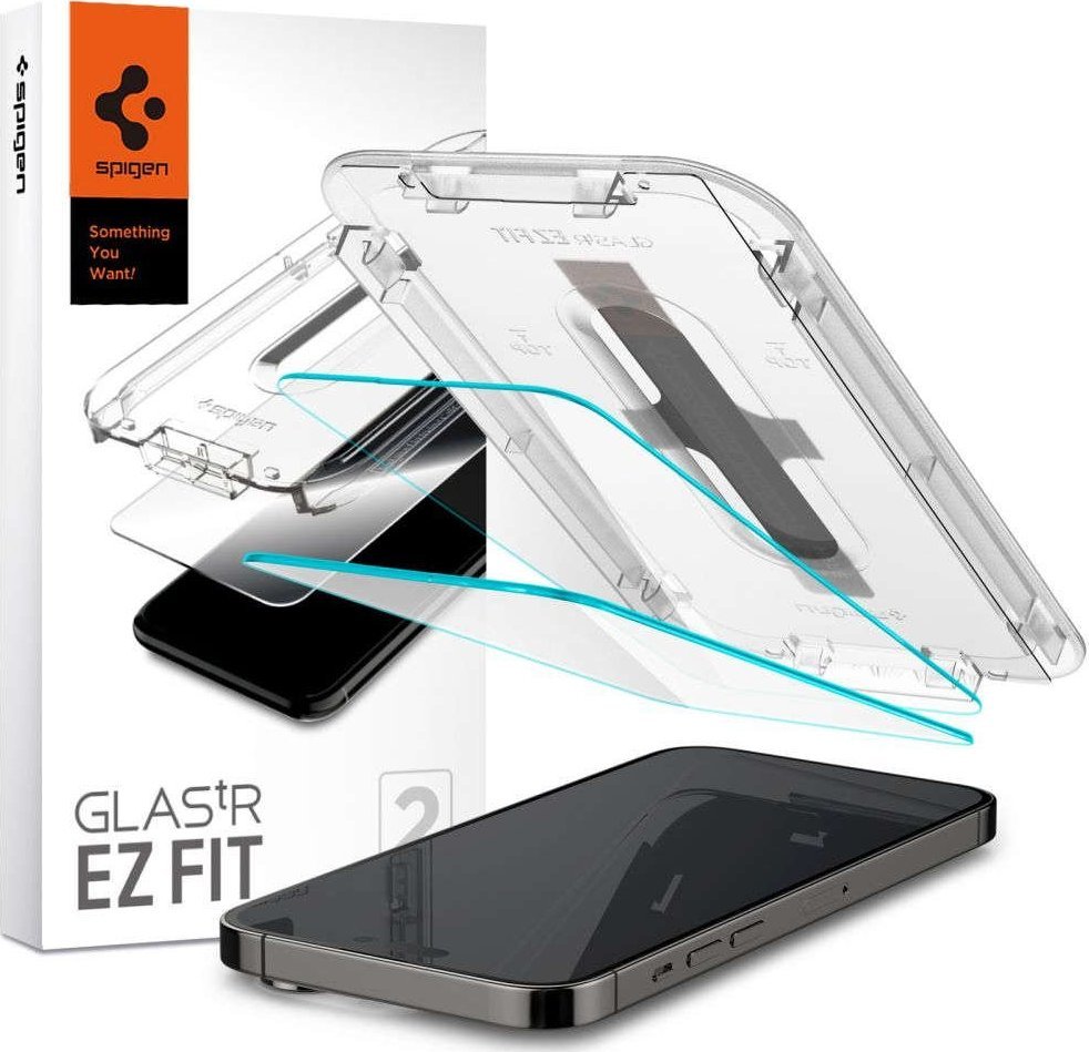 Spigen 2x Szkło Hartowane Spigen Glas.TR EZ FIT do Apple iPhone 14 Pro Clear