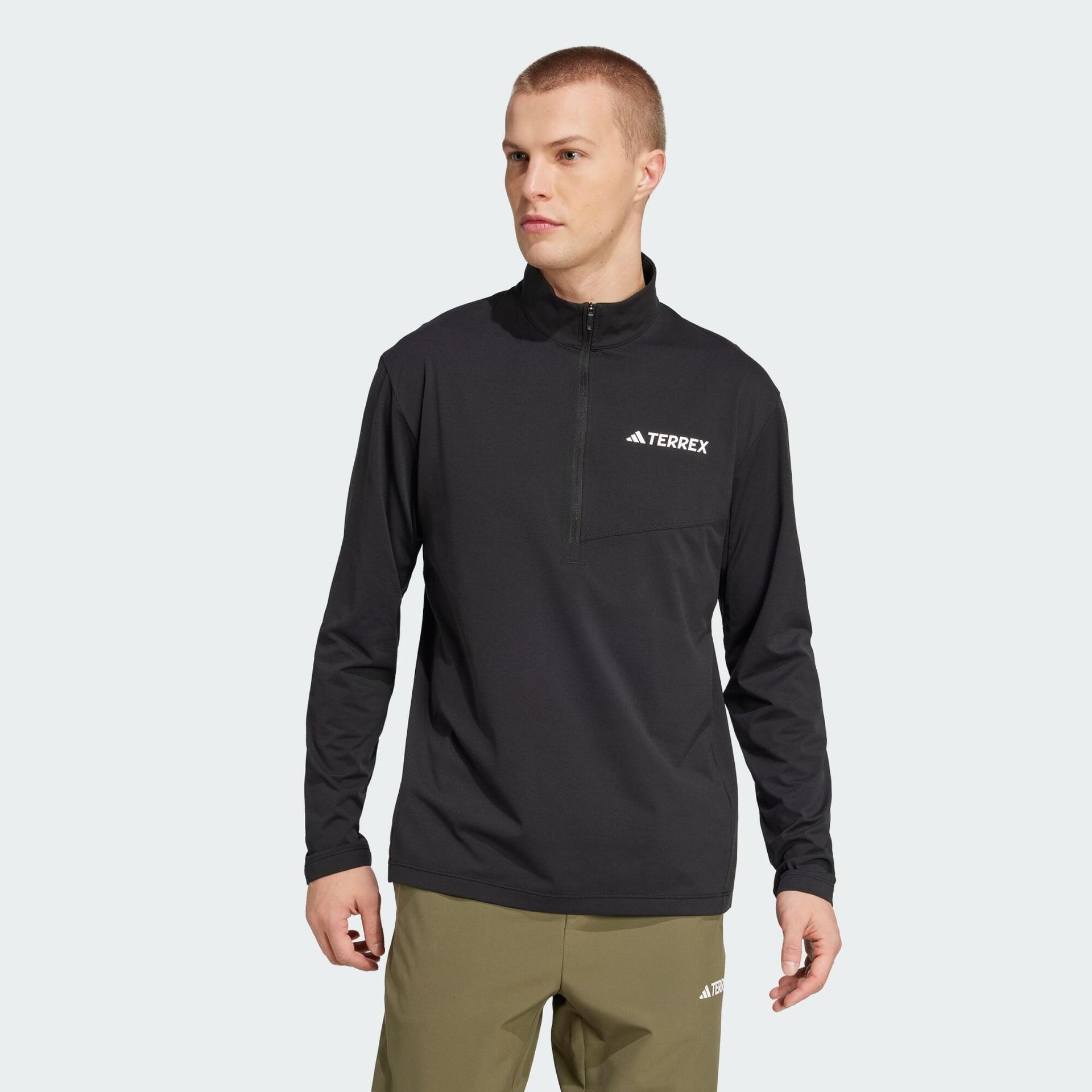adidas Mężczyźni Terrex Multi CLIMACOOL Half Zip Long Sleeve, Black, XXL
