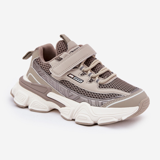 Boto Sneakersy Buty Sportowe Dziecięce Na Rzep Khaki Ronivelle beżowy