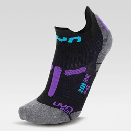Skarpety do biegania damskie UYN WOMAN RUN 2IN SOCKS BLACK/VIOLET