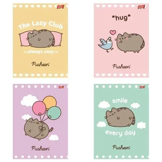 Zeszyt A5/32K kratka laminowany Pusheen (15szt) - ST-MAJEWSKI