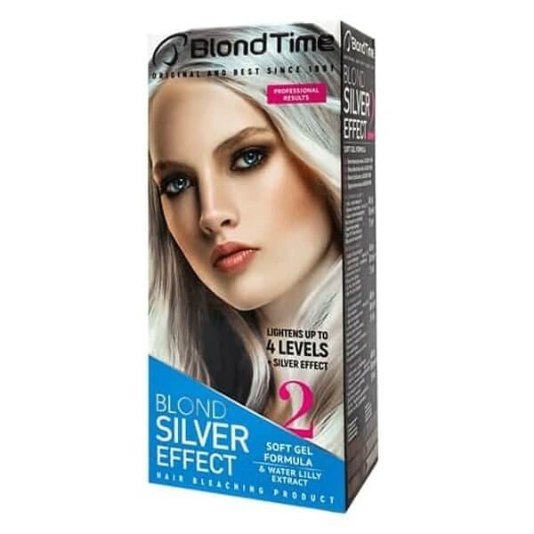 BLOND TIME 2 Rozjaśniacz do włosów do 4 tonów - Blond Silver Effect 135 ml