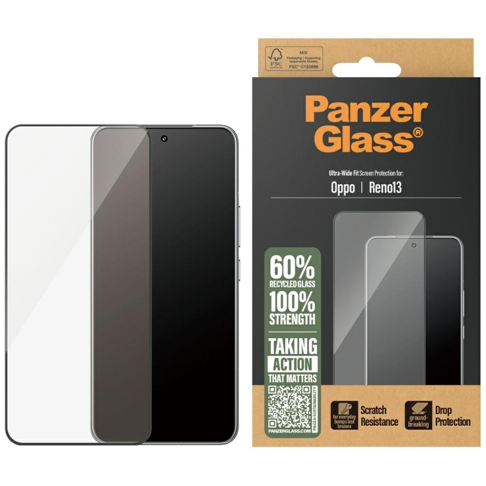 Szkło hartowane PanzerGlass Ultra-Wide Fit w. Black Frame do Oppo Reno13