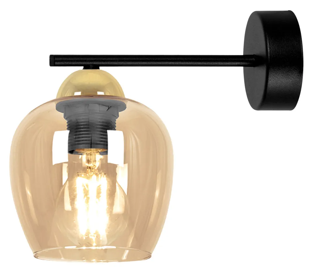 Ścienny kinkiet ze szklanym kloszem beżowy Z6-D17