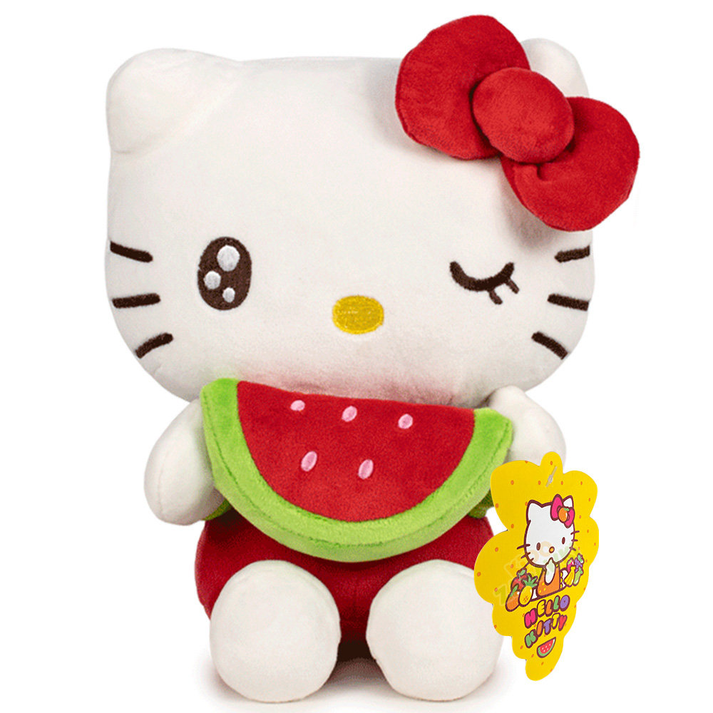 Hello Kitty Czerwona Oryginalna Maskotka 24 cm Miękka z Arbuzem, na Licencji