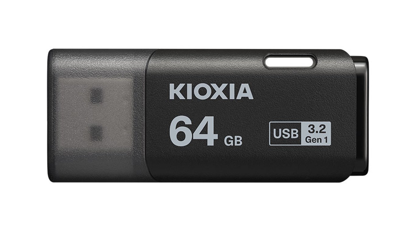 Kioxia LU301K064GG4 pamięć USB 64 GB USB Typu-A 3.2 Gen 1 (3.1 Gen 1) Czarny LU301K064GG4