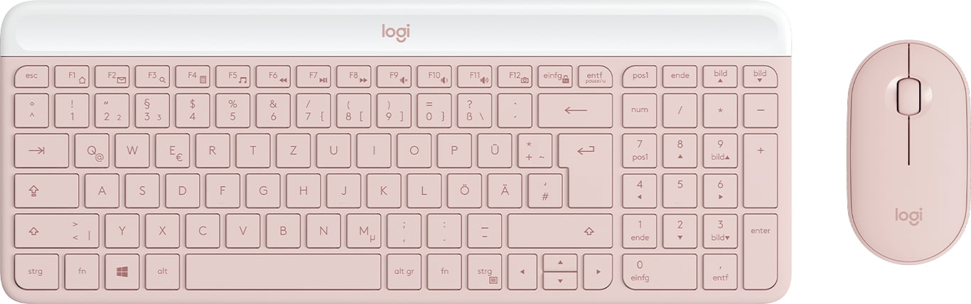 Logitech 920-011314 klawiatura Dołączona RF Wireless QWERTZ Niemiecki Różowy 920-011314