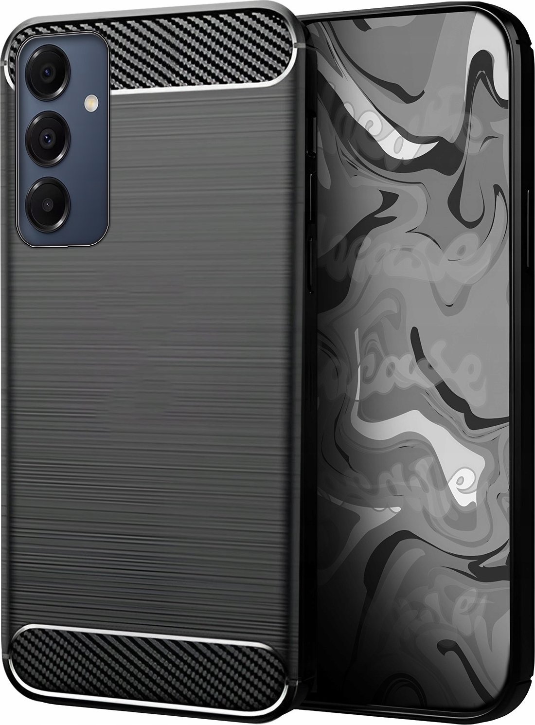 Etui do Samsung Galaxy A16 5G Czarne, Pancerne, Karbon, Pokrowiec, Case