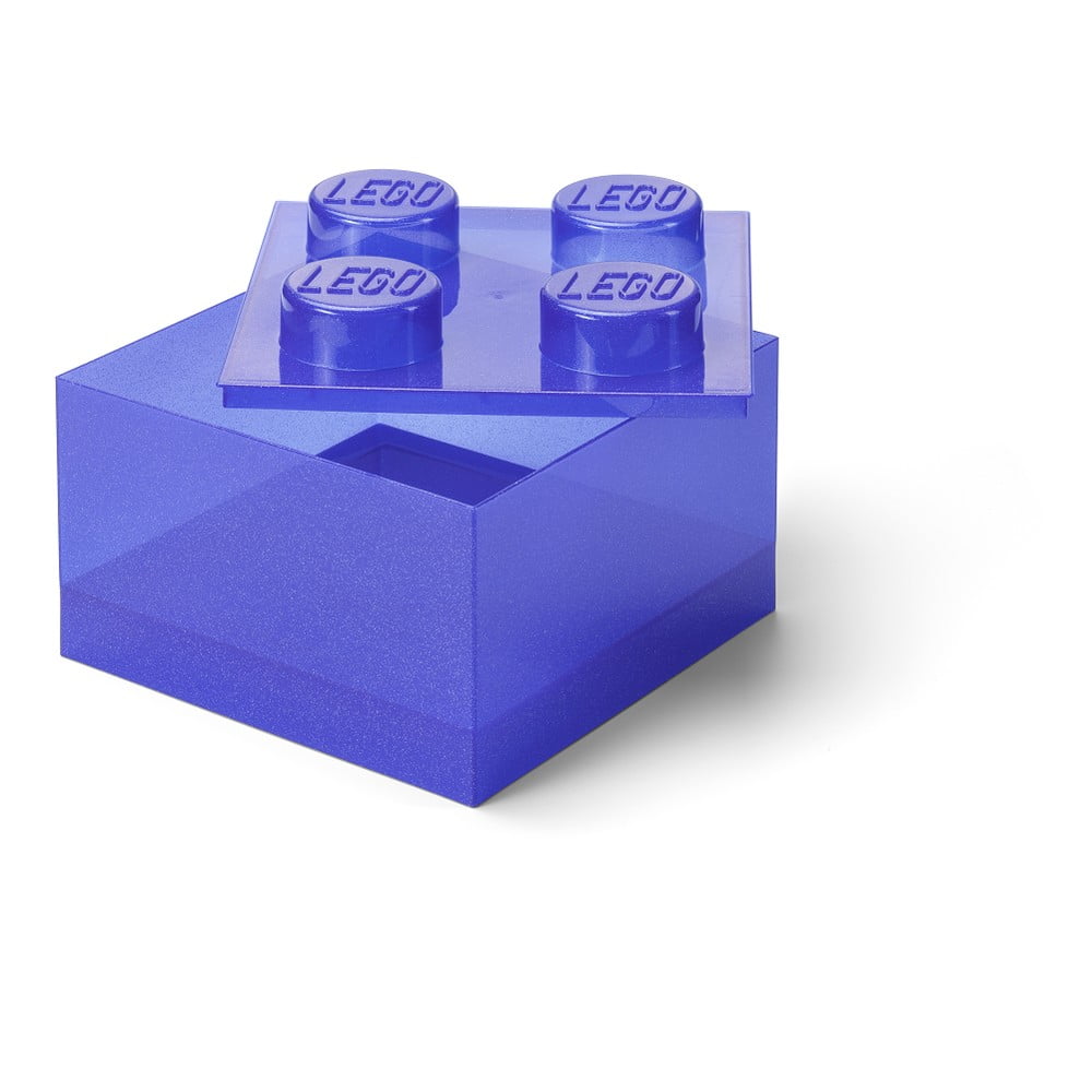 Fioletowy plastikowy pojemnik dziecięcy 25x25x18 cm – LEGO®