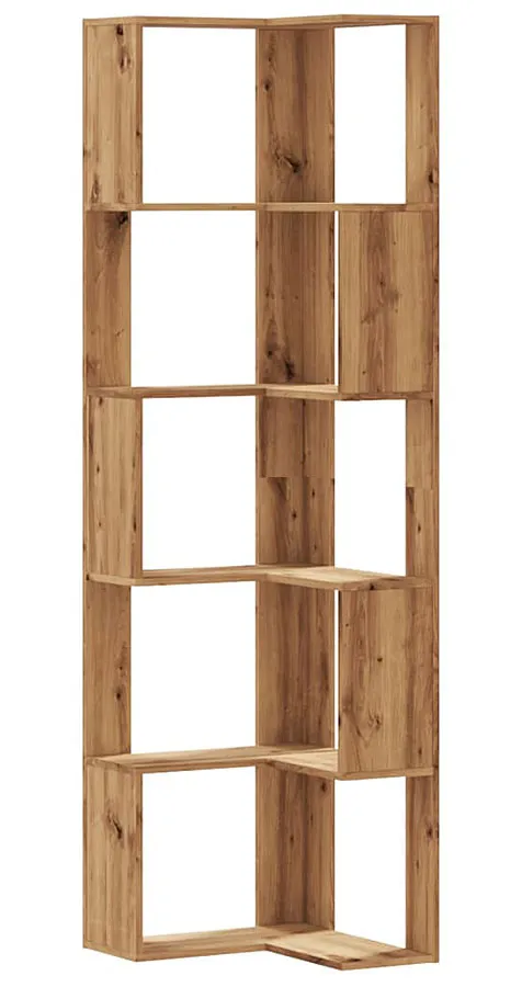 Pięciopoziomowy regał narożny dąb artisan Z4-E01