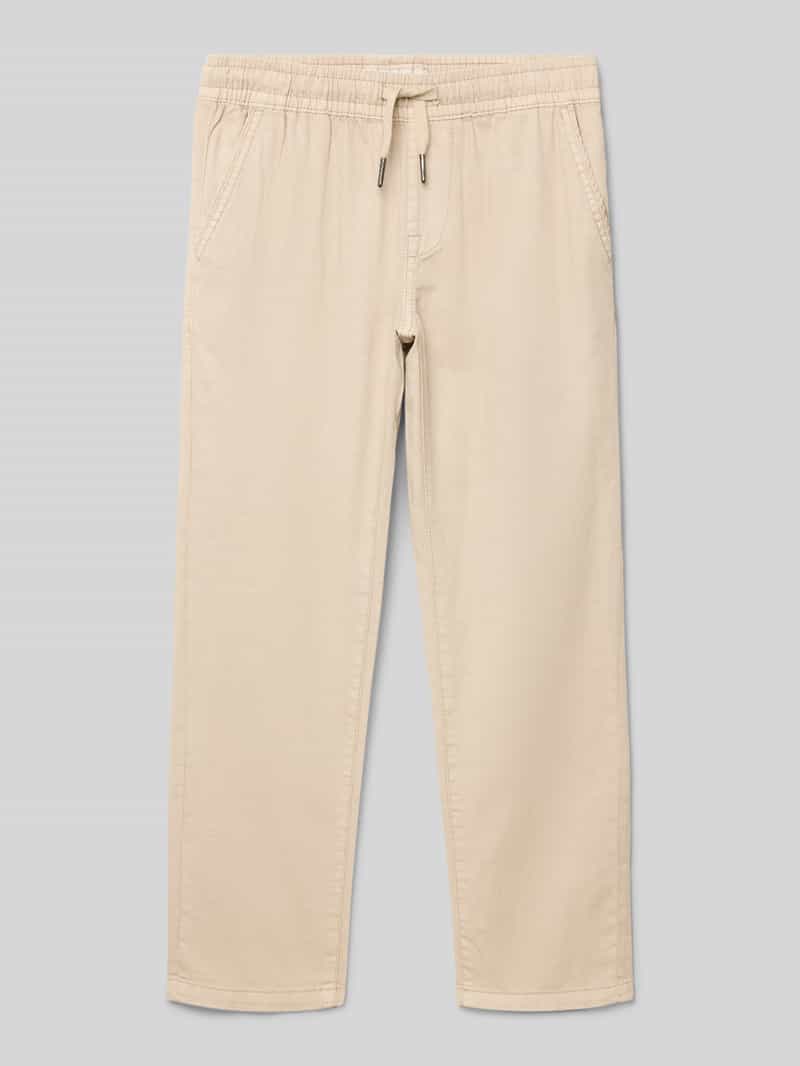 Spodnie materiałowe z elastycznym pasem i kieszeniami z tyłu