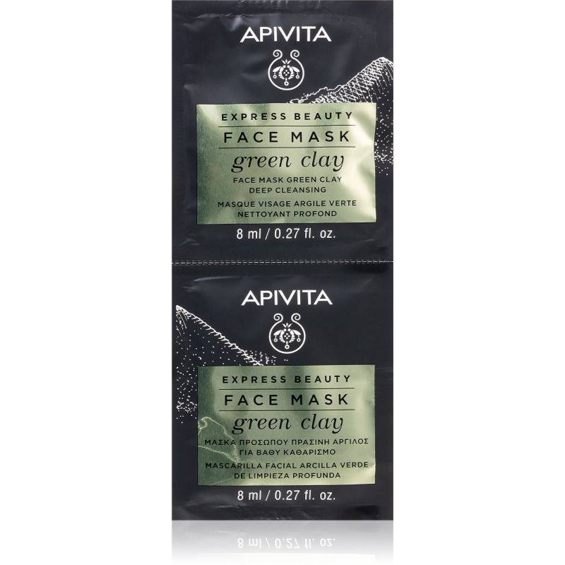 APIVITA Express Beauty Deep Cleansing Face Mask with Green Clay 2X8 ml