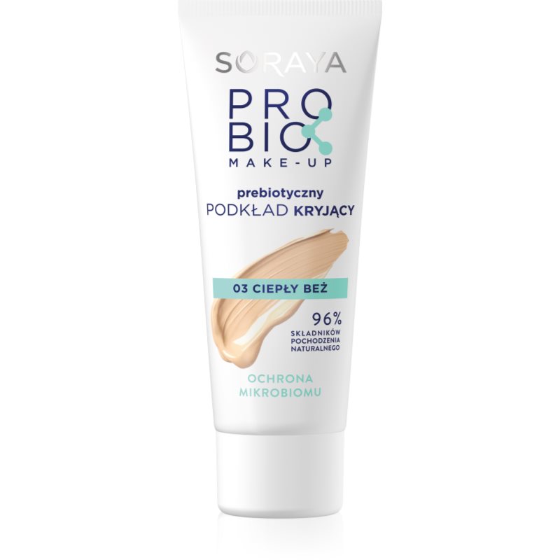 SORAYA ProBio Podkład kryjący 03 Ciepły beż 30 ml