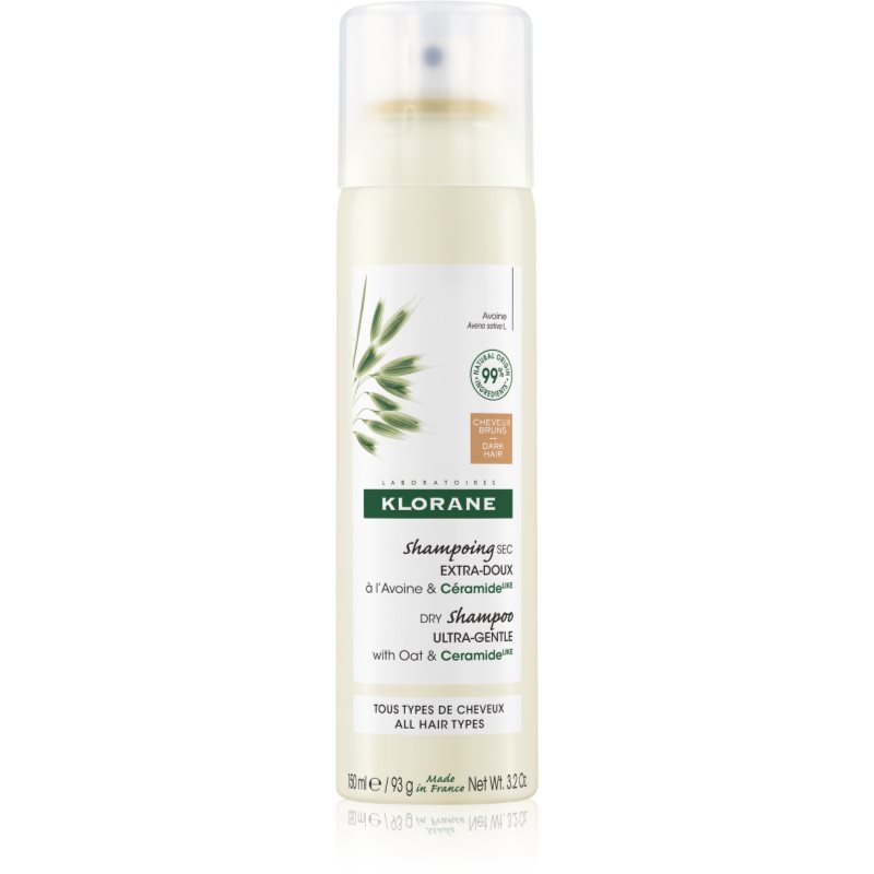 Klorane, Suchy Szampon Z Owsem, Włosy Ciemne, 150ml