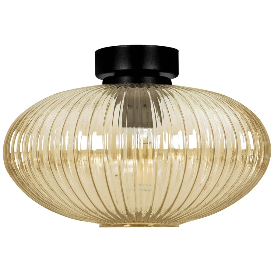Sufitowa lampa z ryflowanym kloszem beżowa D0-W40
