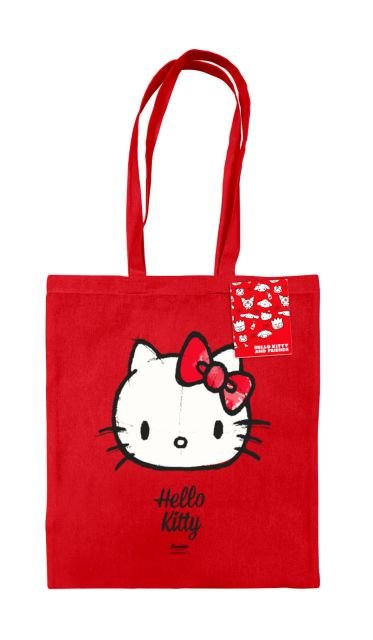 Duża Torba na zakupy na ramię na plażę czerwona Hello Kitty dla dzieci