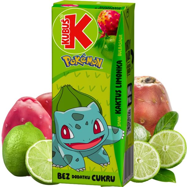 Kubuś Pokémon Napój smak kaktus limonka 200 ml